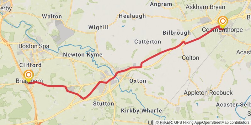 Todmorden to York Walk stage 7 Map