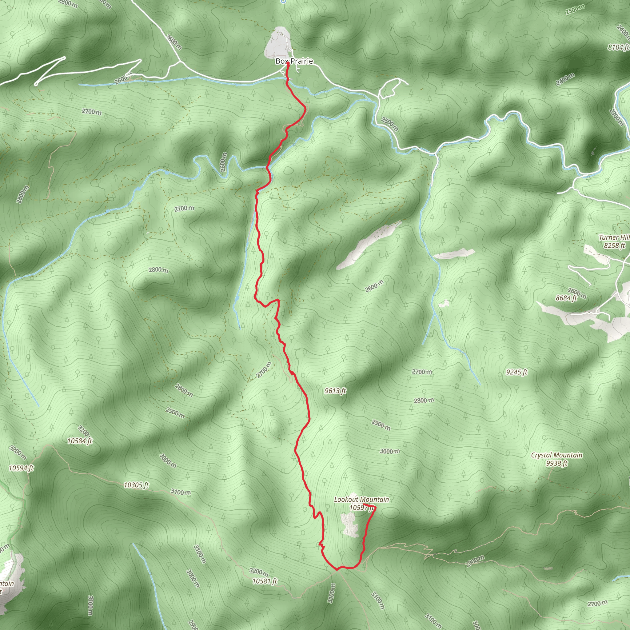 Lookout Mountain Summit Trail mobile static map