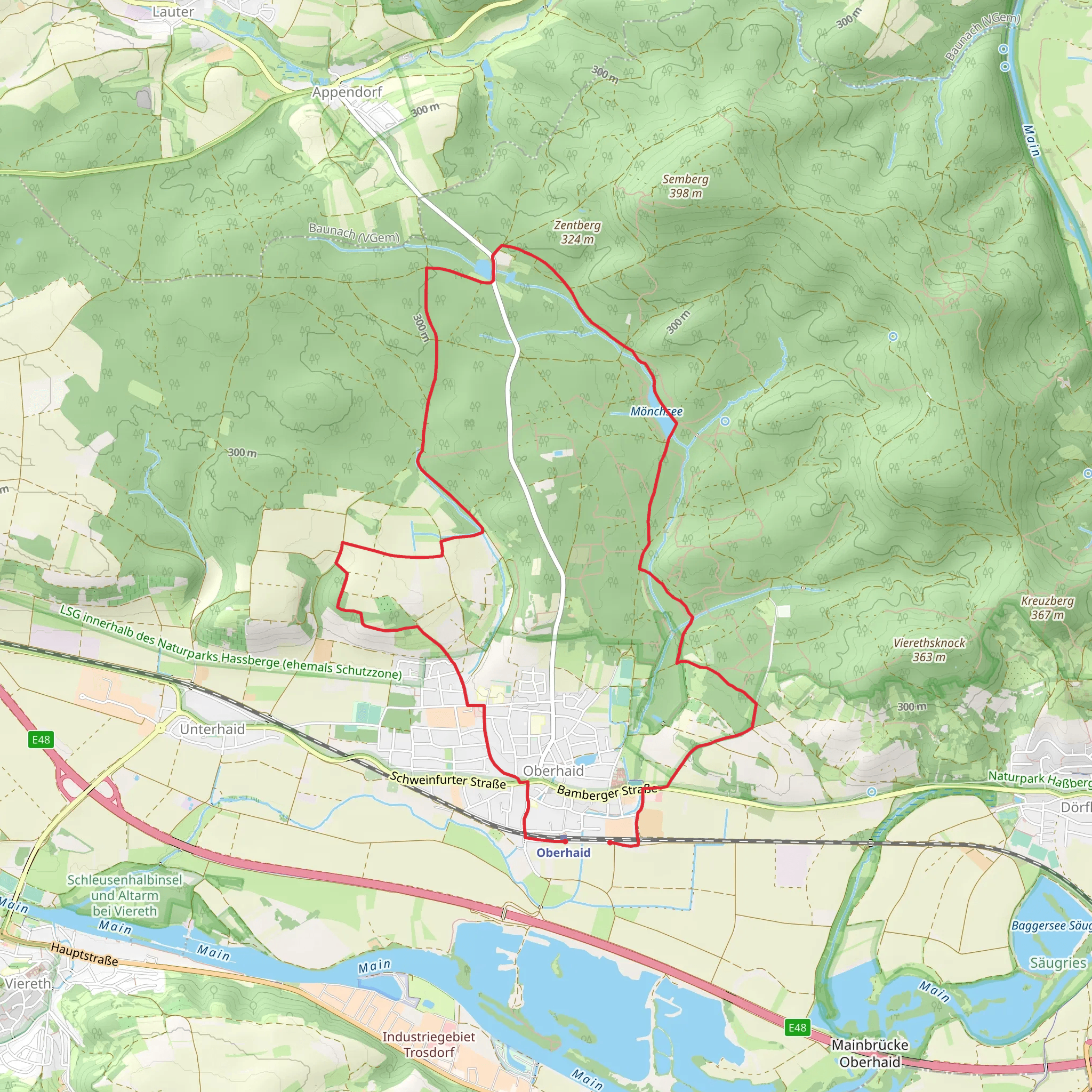 Moenchsee via Rundwanderweg Oberhald Violett mobile static map