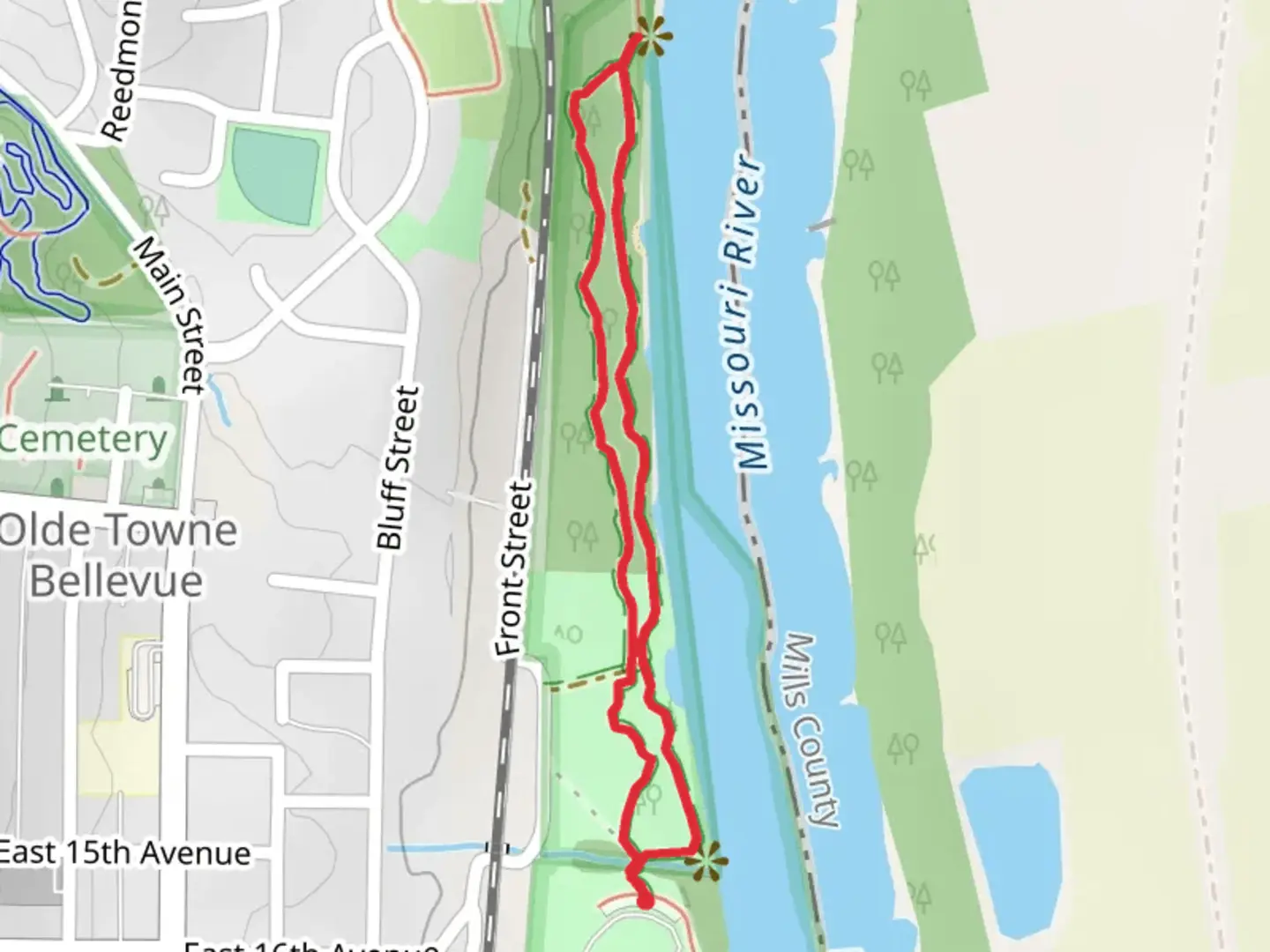 An image depicting the trail Bellevue Nature and History Loop Trail and its surrounding area.