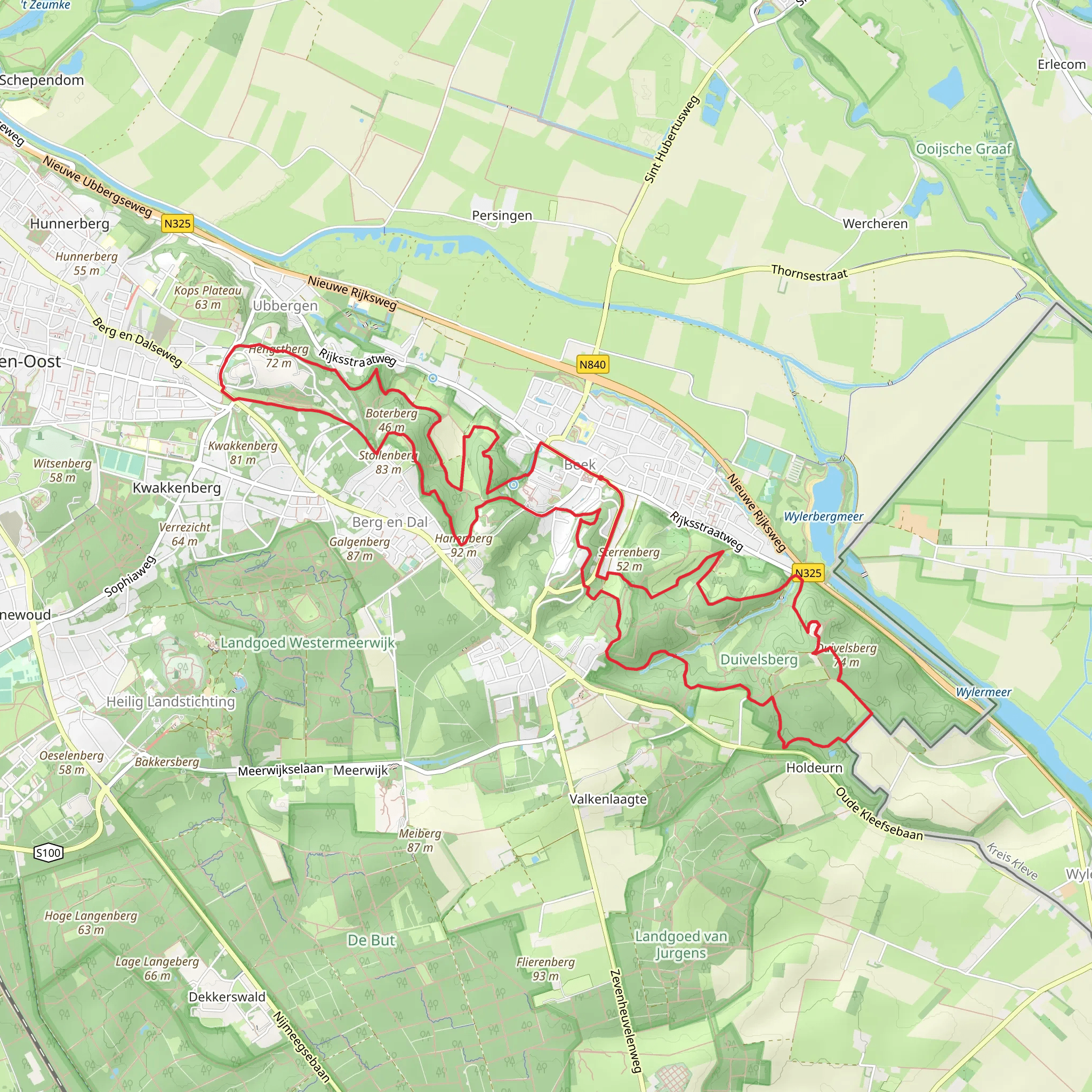 Ravenberg, Boterberg, Eversbos and Duivelsberg Loop mobile static map