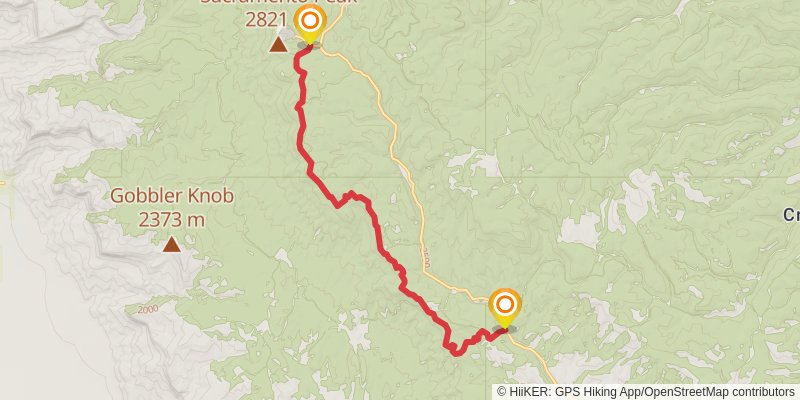 Sacramento Rim Trail stage 3 Map
