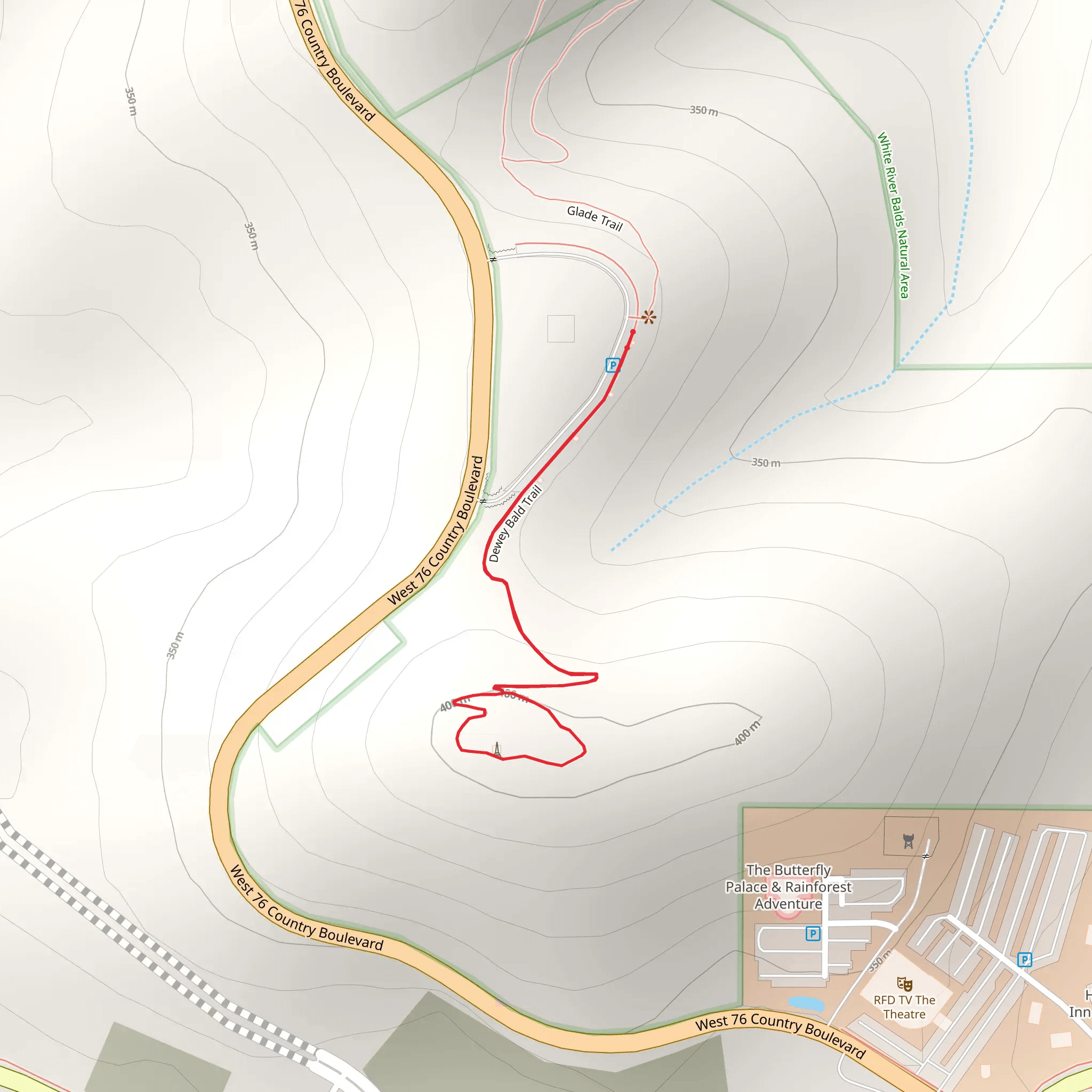 Dewey Bald Trail mobile static map
