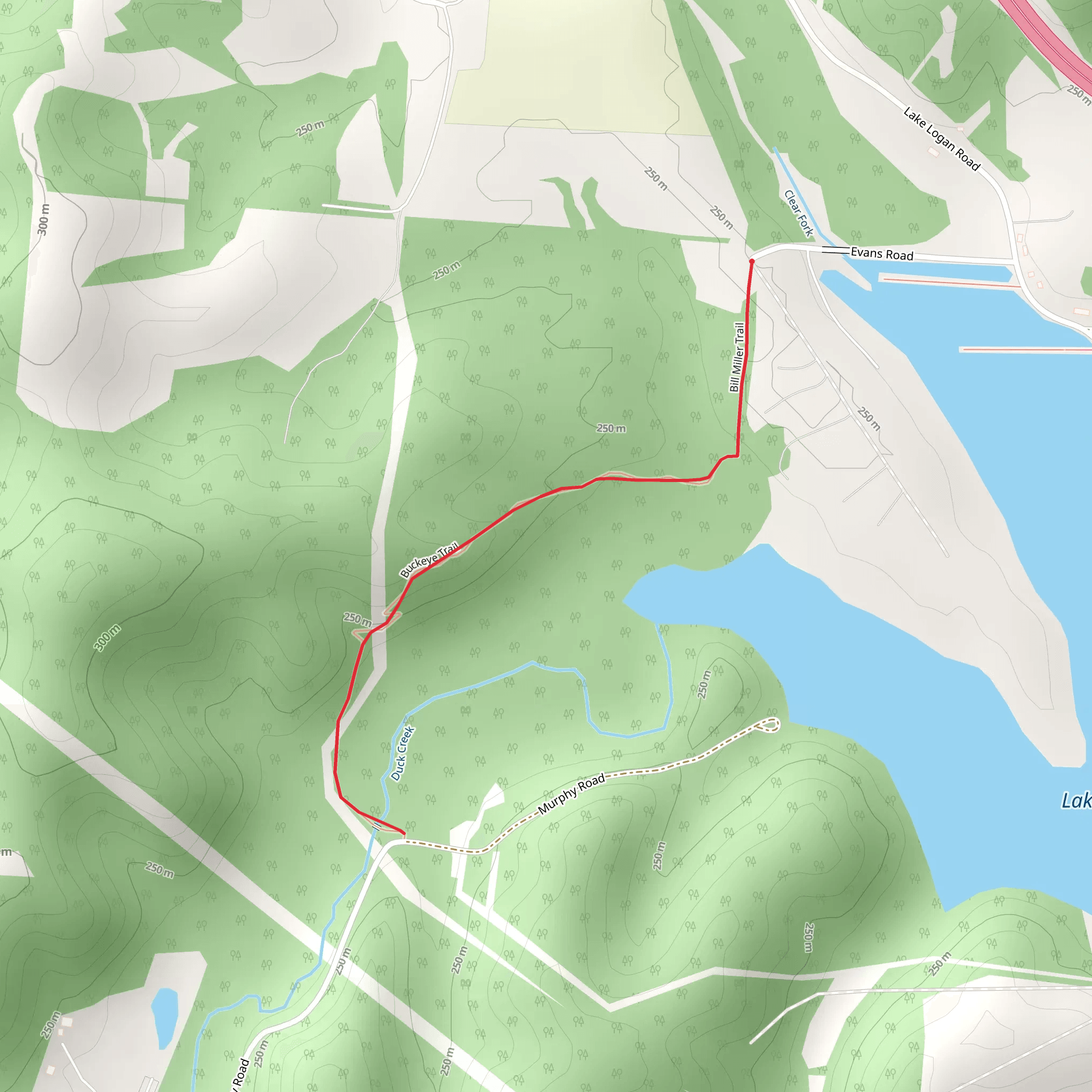 Buckeye Trail - Lake Logan mobile static map