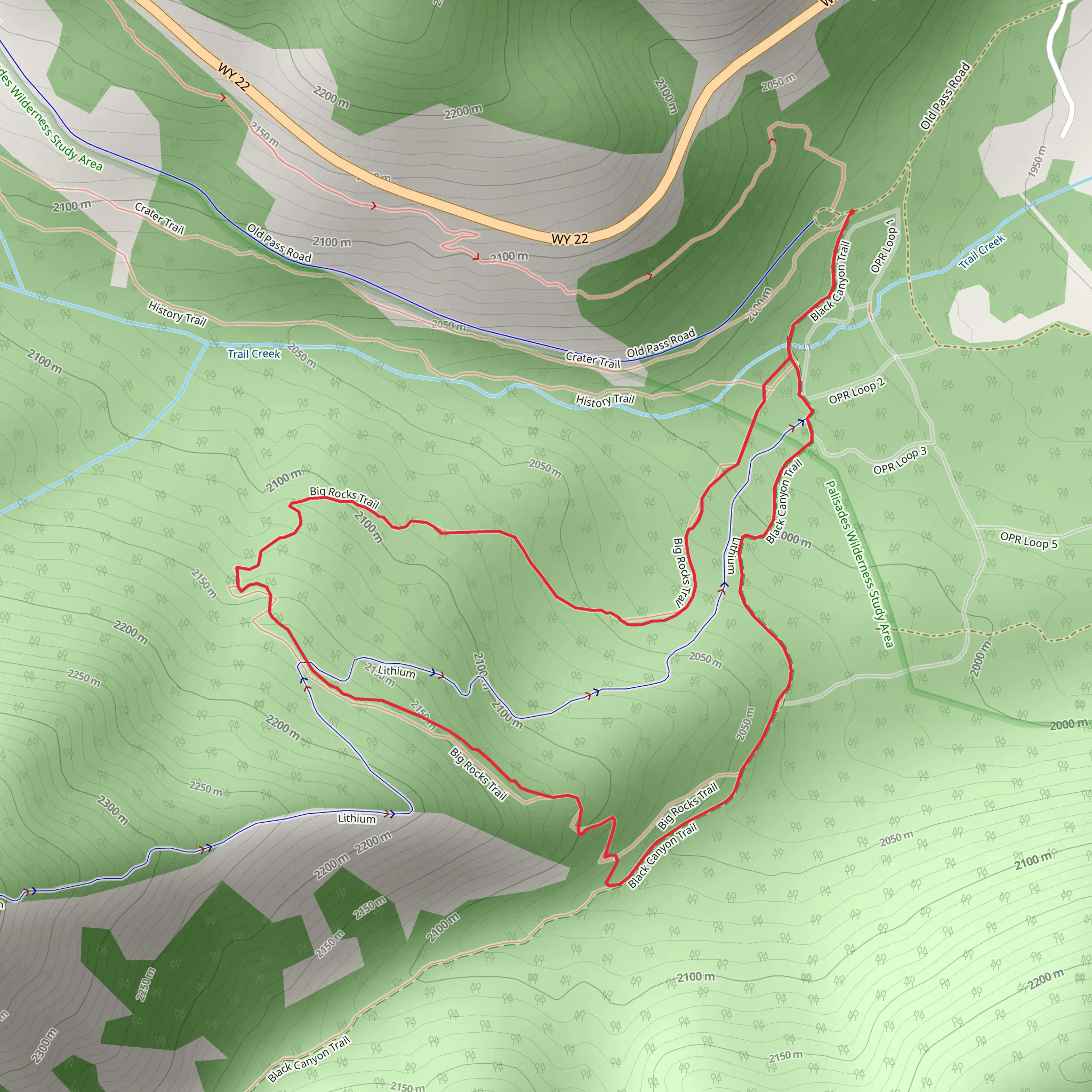 Big Rocks Loop Trail via Black Canyon Trail mobile static map