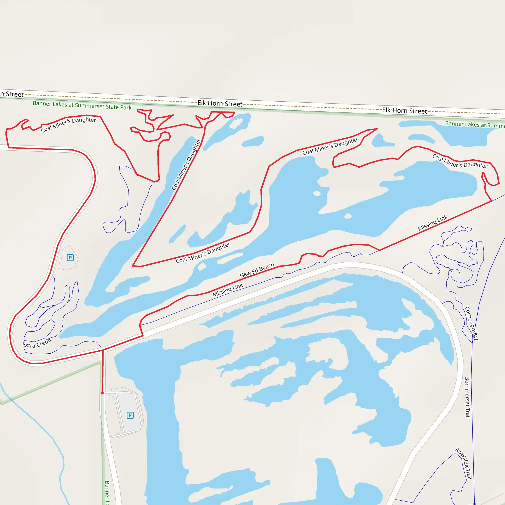 Coal Miner's Daughter and New Ed Beach Loop mobile static map
