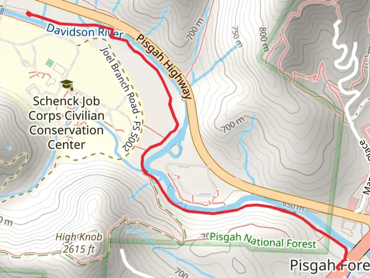 An image depicting the trail Estatoe Trail via Art Loeb Trail and its surrounding area.