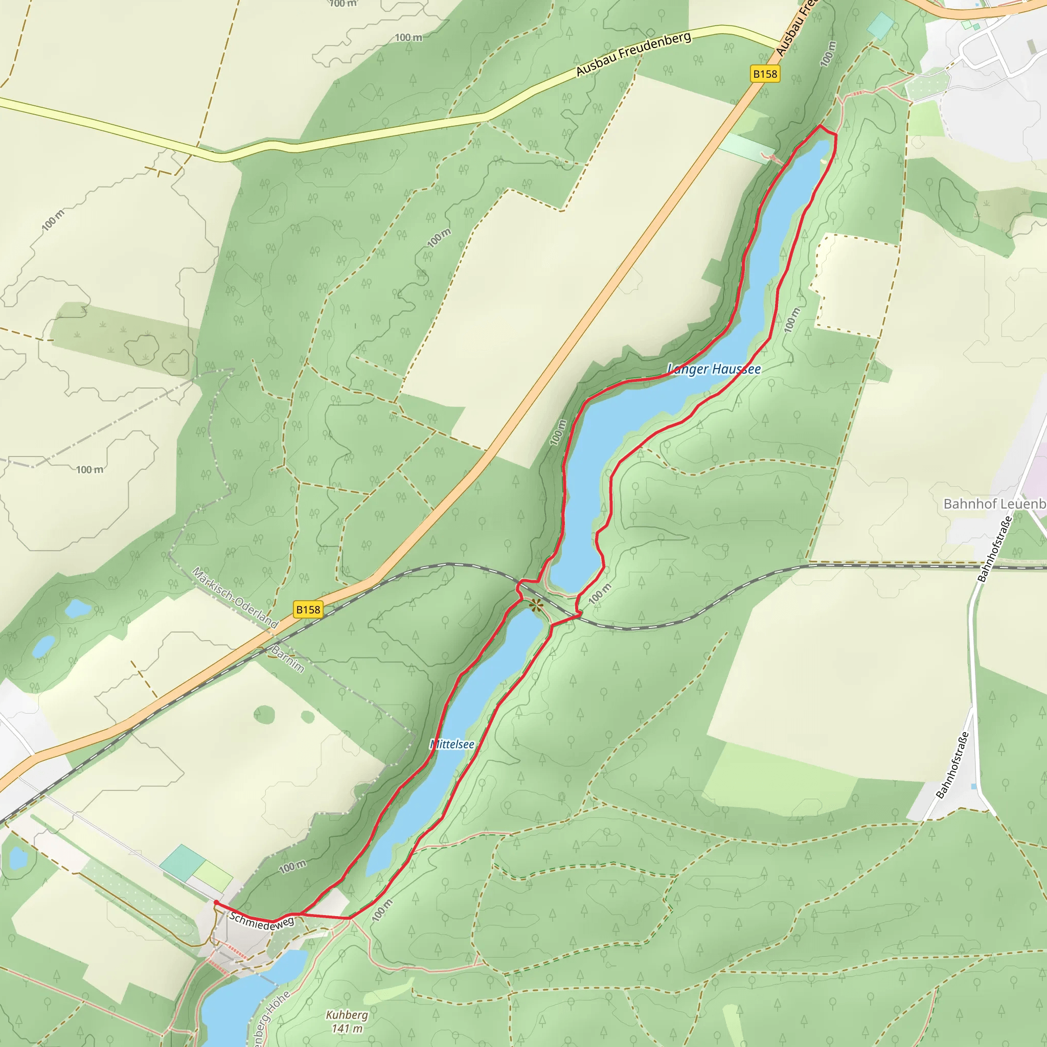 Mittelsee and Langer Haussee Loop mobile static map