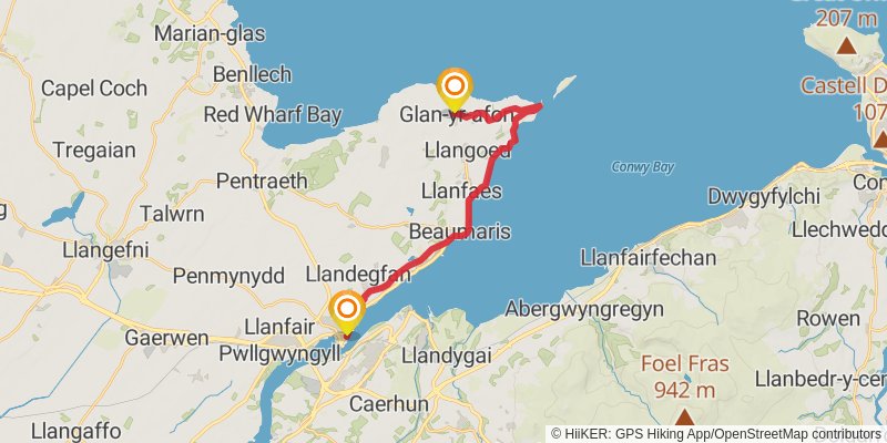 Holyhead to Chepstow Walk stage 6 Map