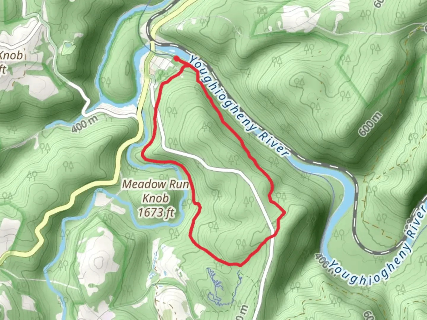 An image depicting the trail Lower Baughman Trail and Sugarloaf Trail Loop and its surrounding area.