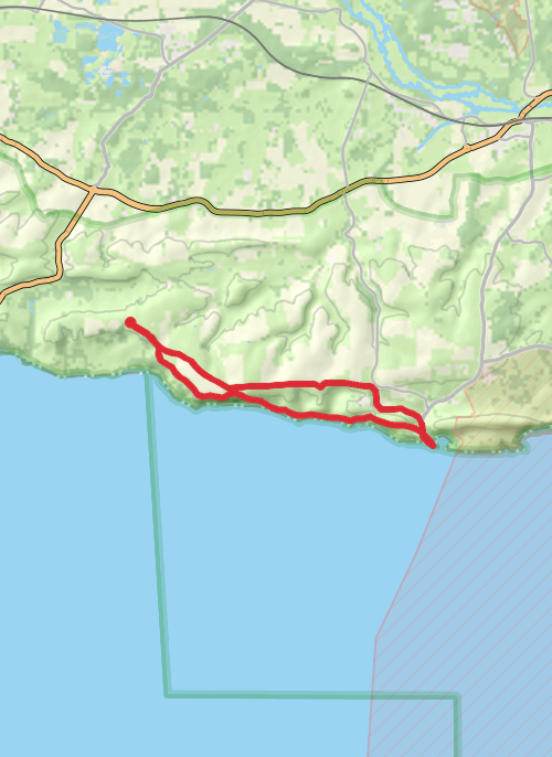 Durdle door and surroundings (circular) mobile static map