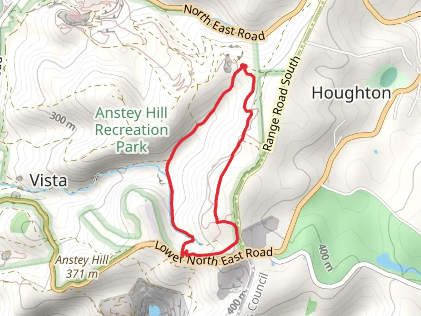 An image depicting the trail Bursaria Walk and its surrounding area.