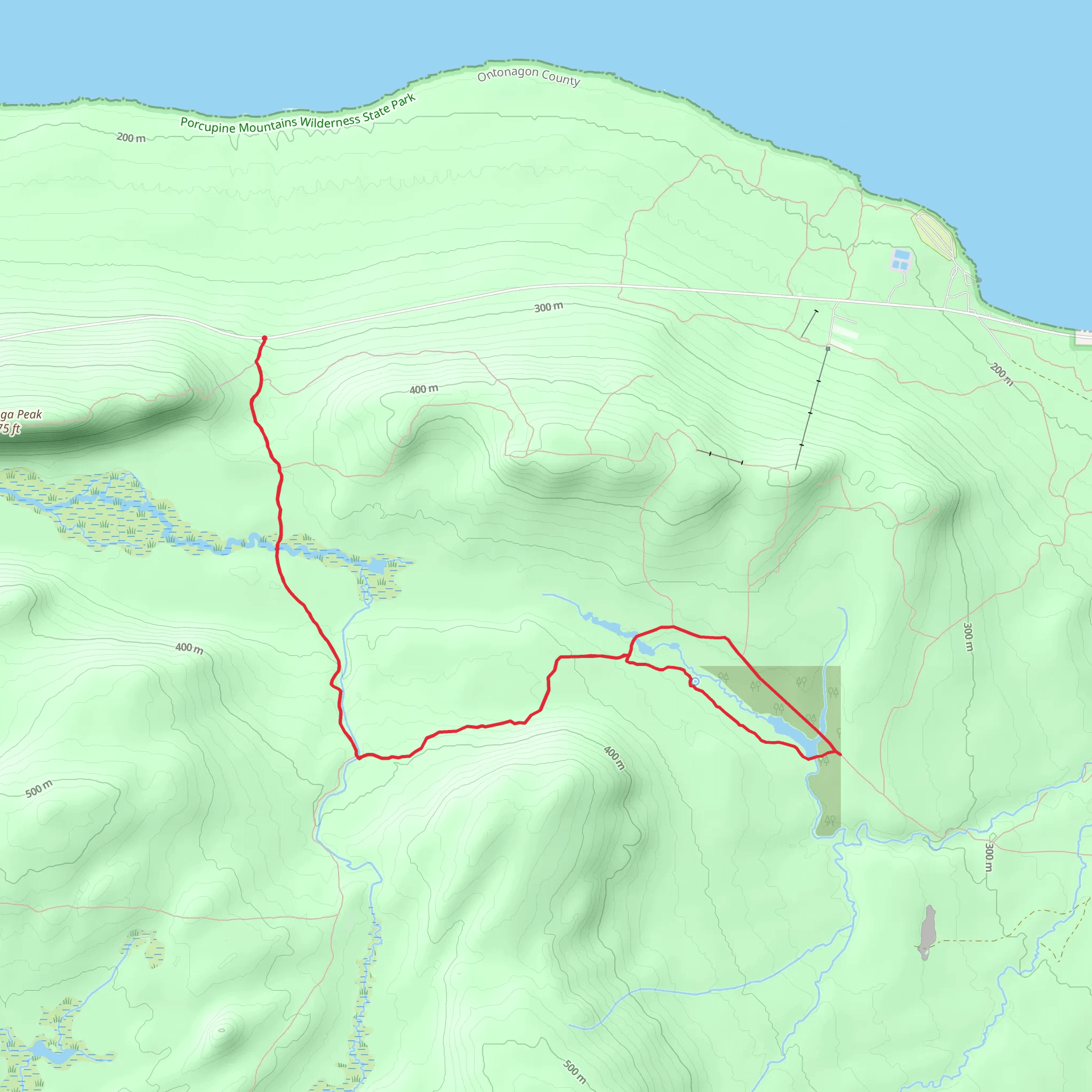 Union Spring Trail via Government Peak Trail mobile static map