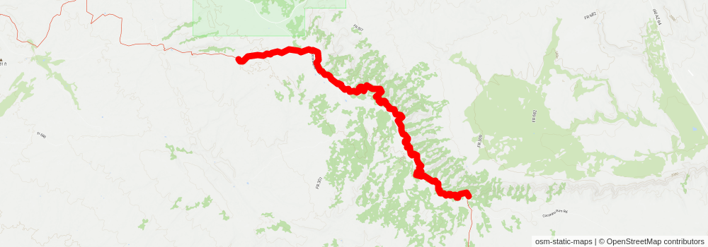Southwestern Horseshoe Trail stage 61 Map