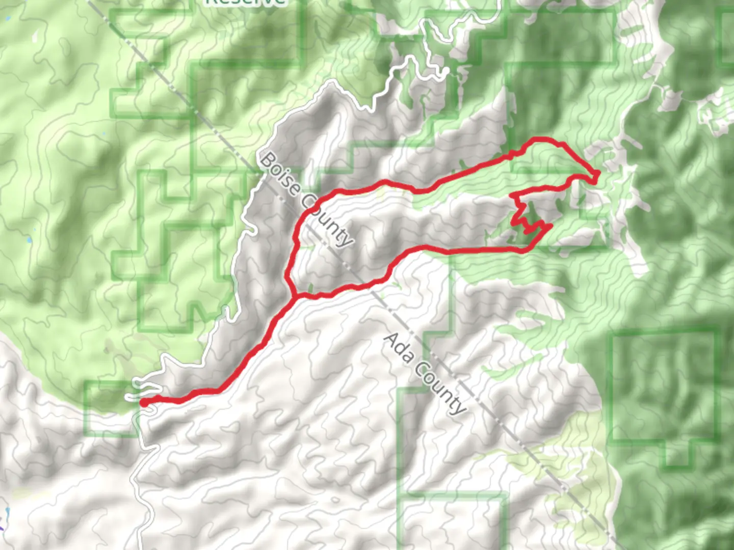An image depicting the trail Dry Creek and Shingle Creek Loop and its surrounding area.