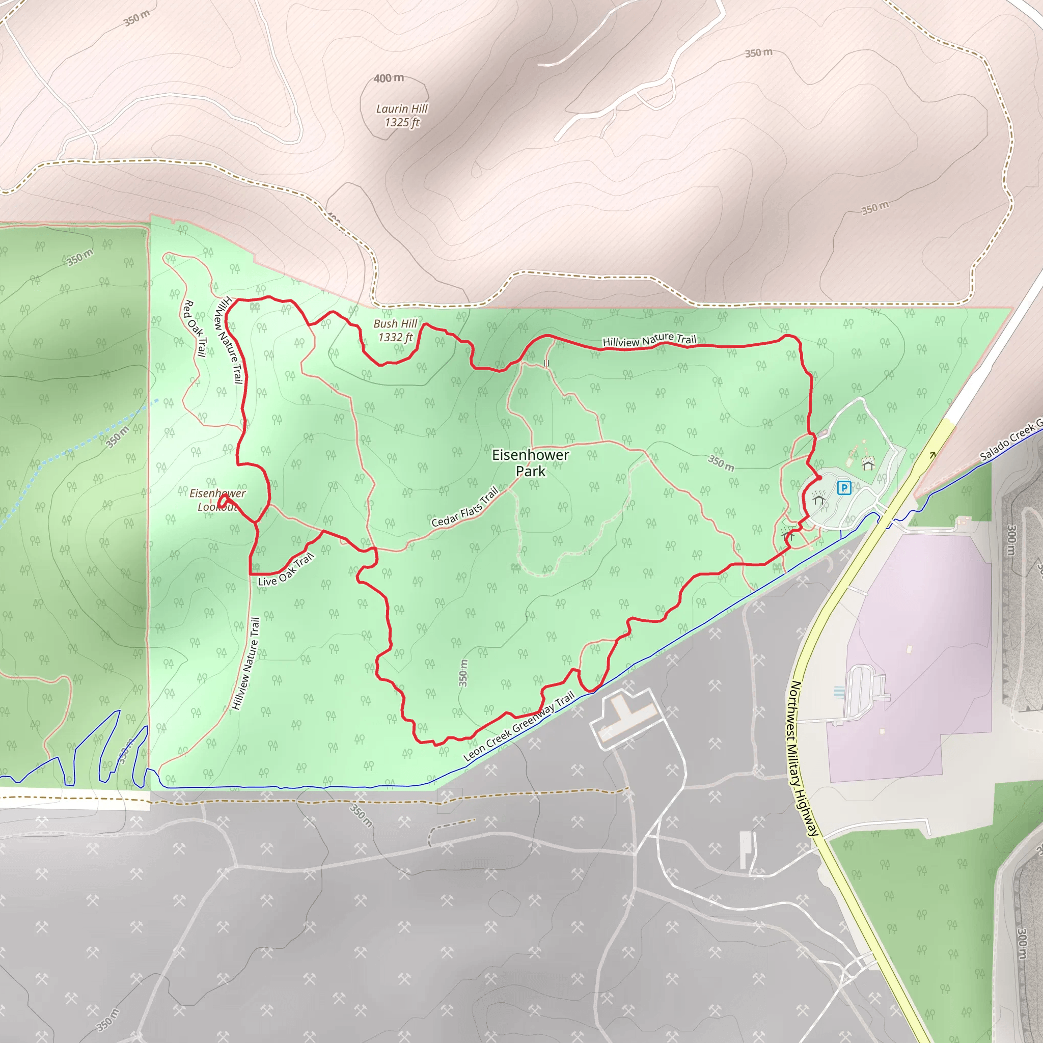 Bush Hill and Eisenhower Lookout Loop mobile static map