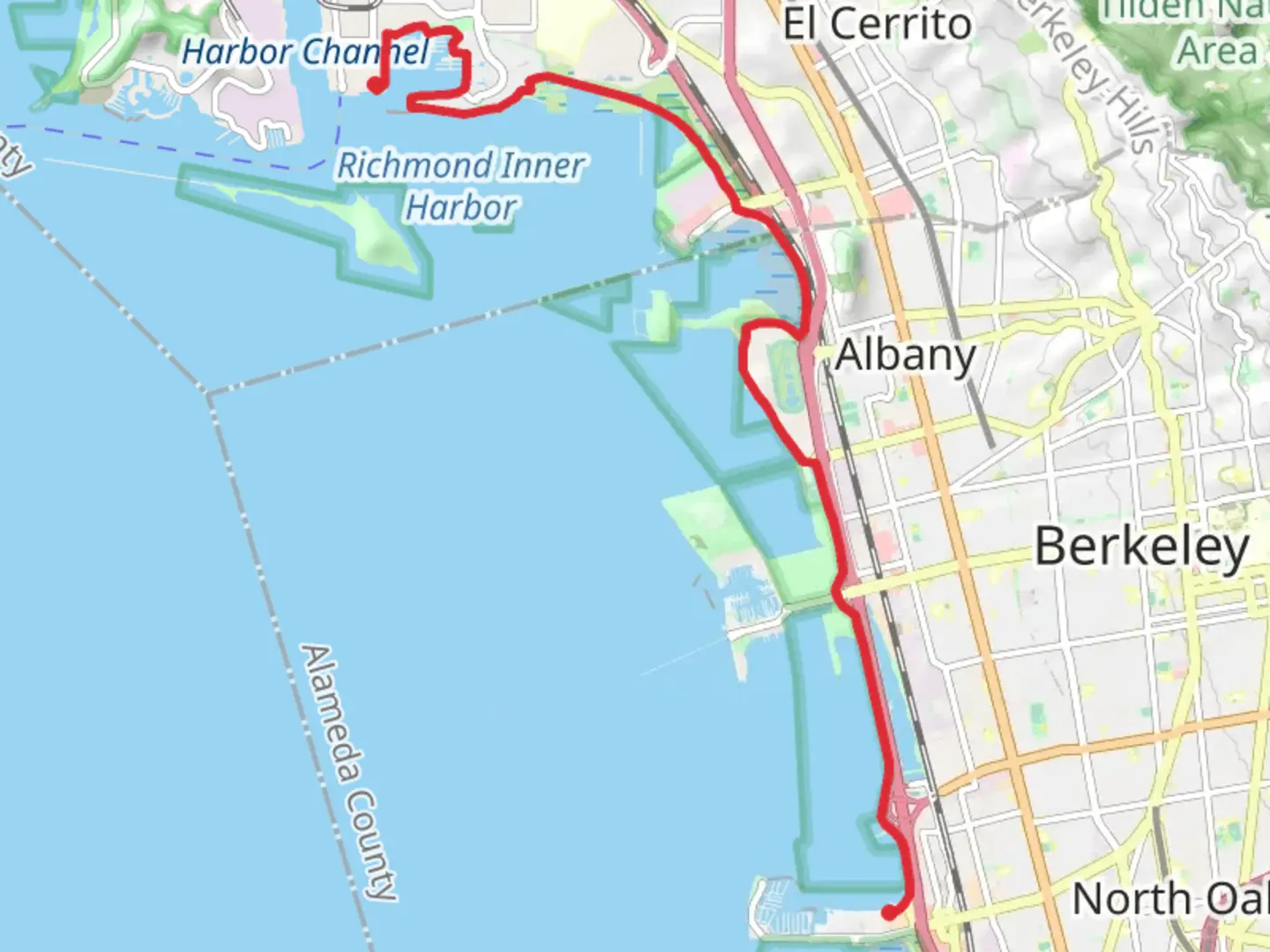 An image depicting the trail Bay Trail - Emeryville and its surrounding area.