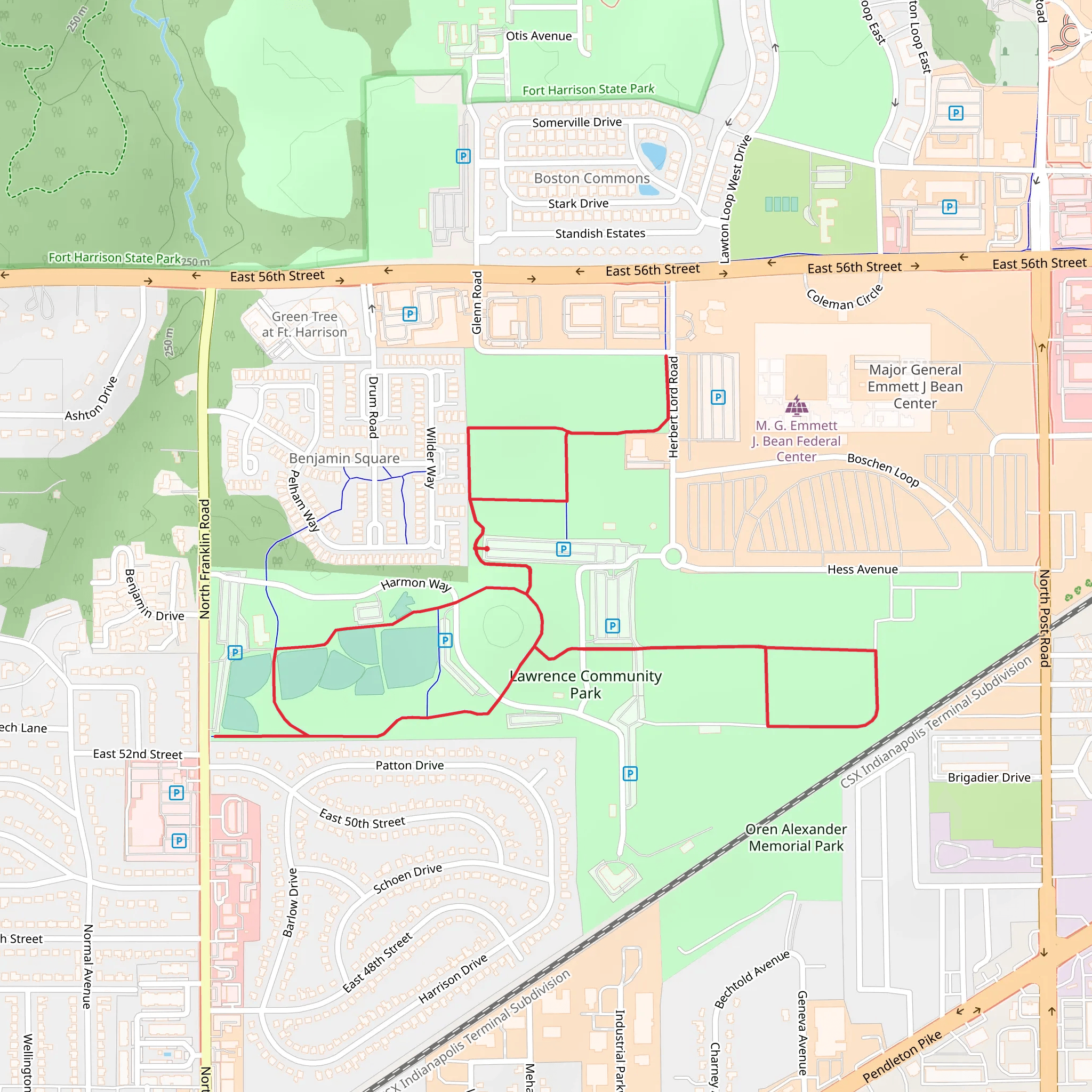 Lawrence Community Park Loop mobile static map