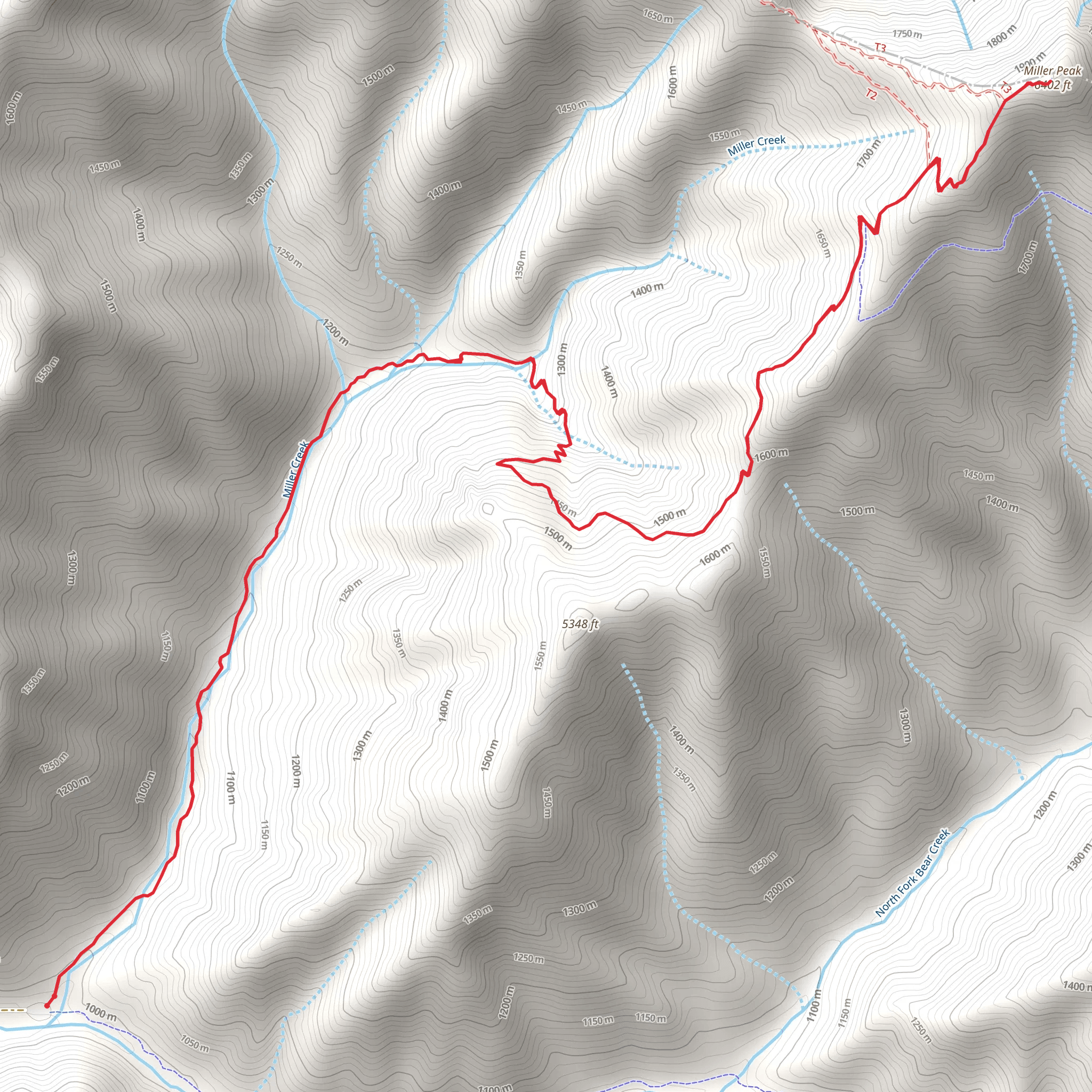 Miller Peak Trail mobile static map