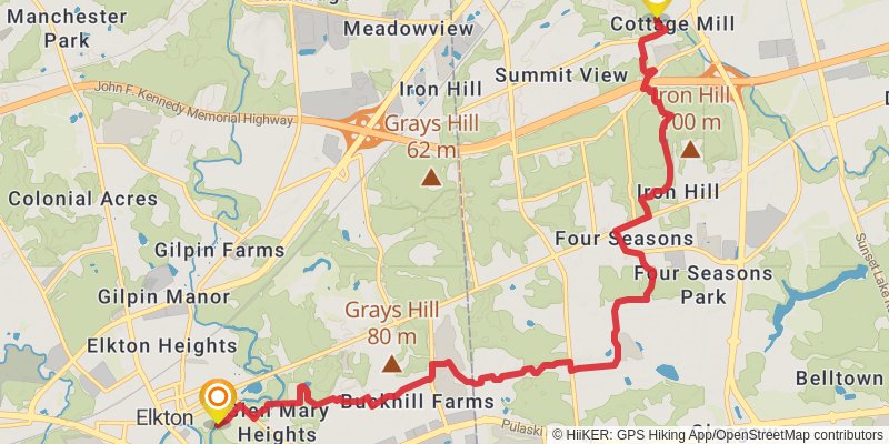 Mason - Dixon Trail stage 14 Map