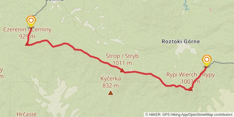 Trans Carpathian Hike stage 38 Map