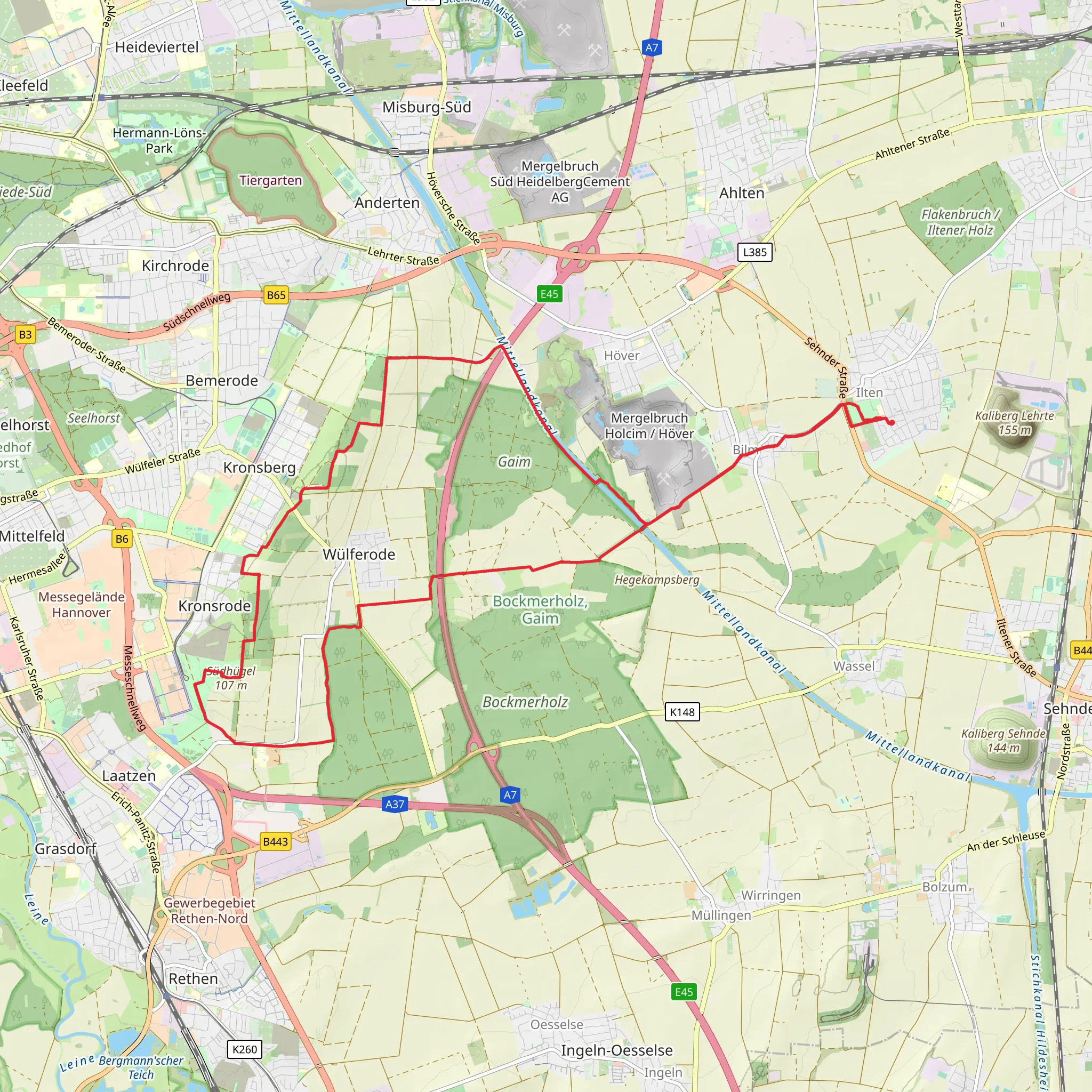 Kronsberg, Ilten - Laatzen Loop mobile static map