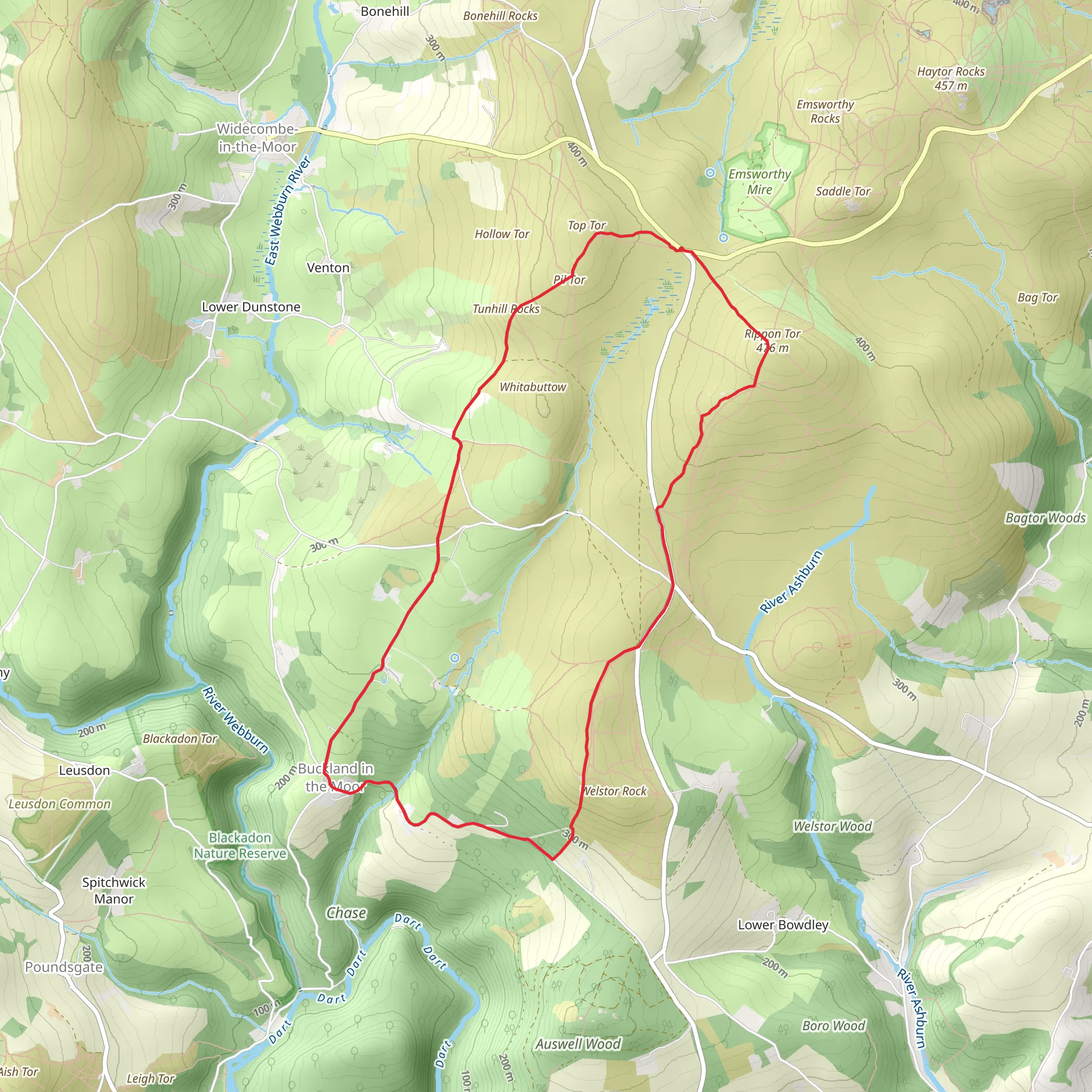 Buckland in the Moor Circular mobile static map