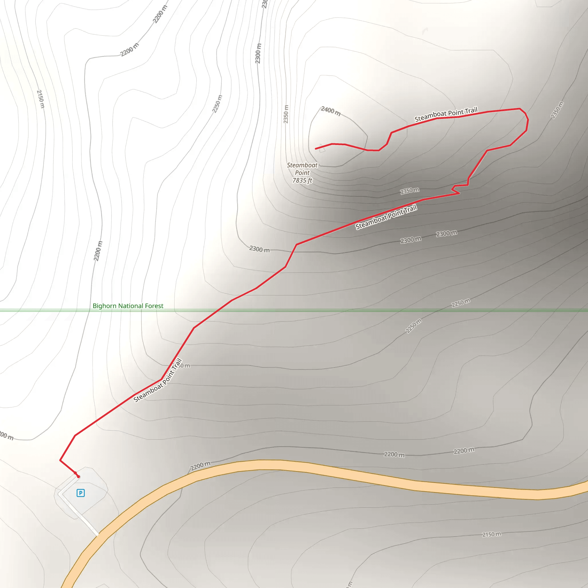 Steamboat Point Trail mobile static map