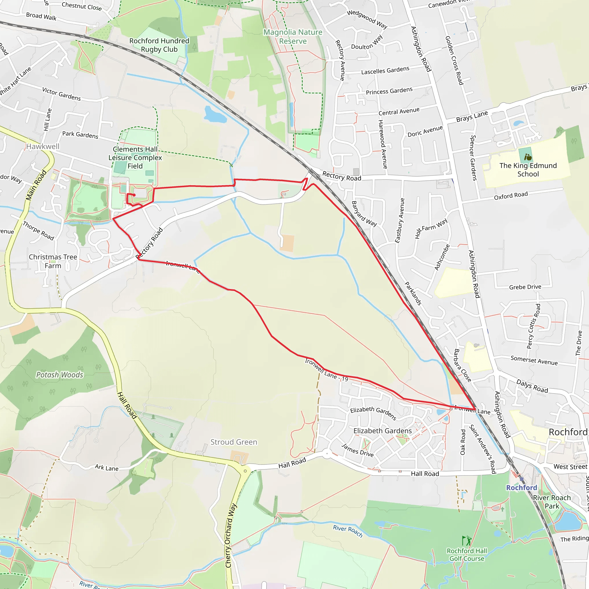 Hawkwell Country Park mobile static map