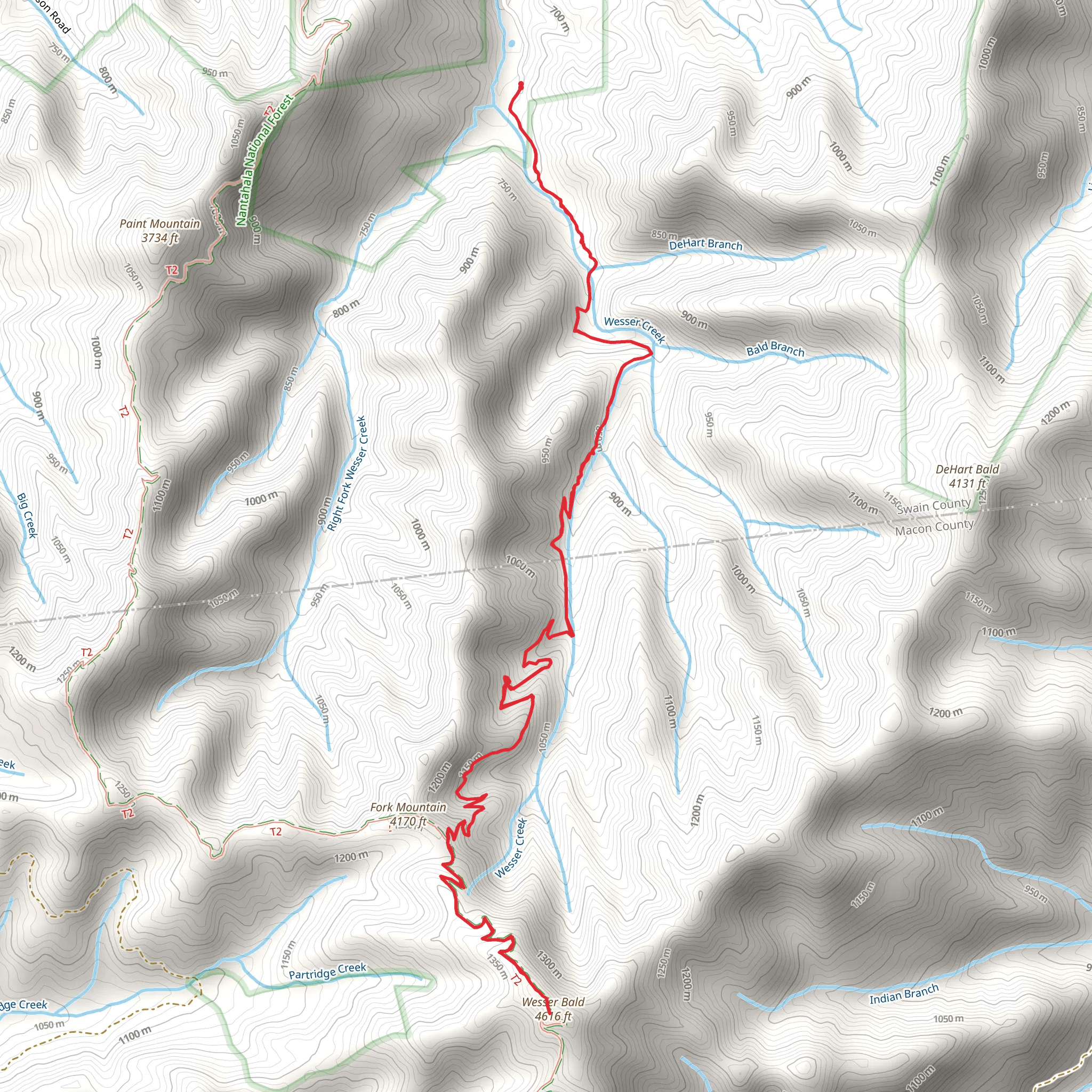 Wesser Creek Trail mobile static map