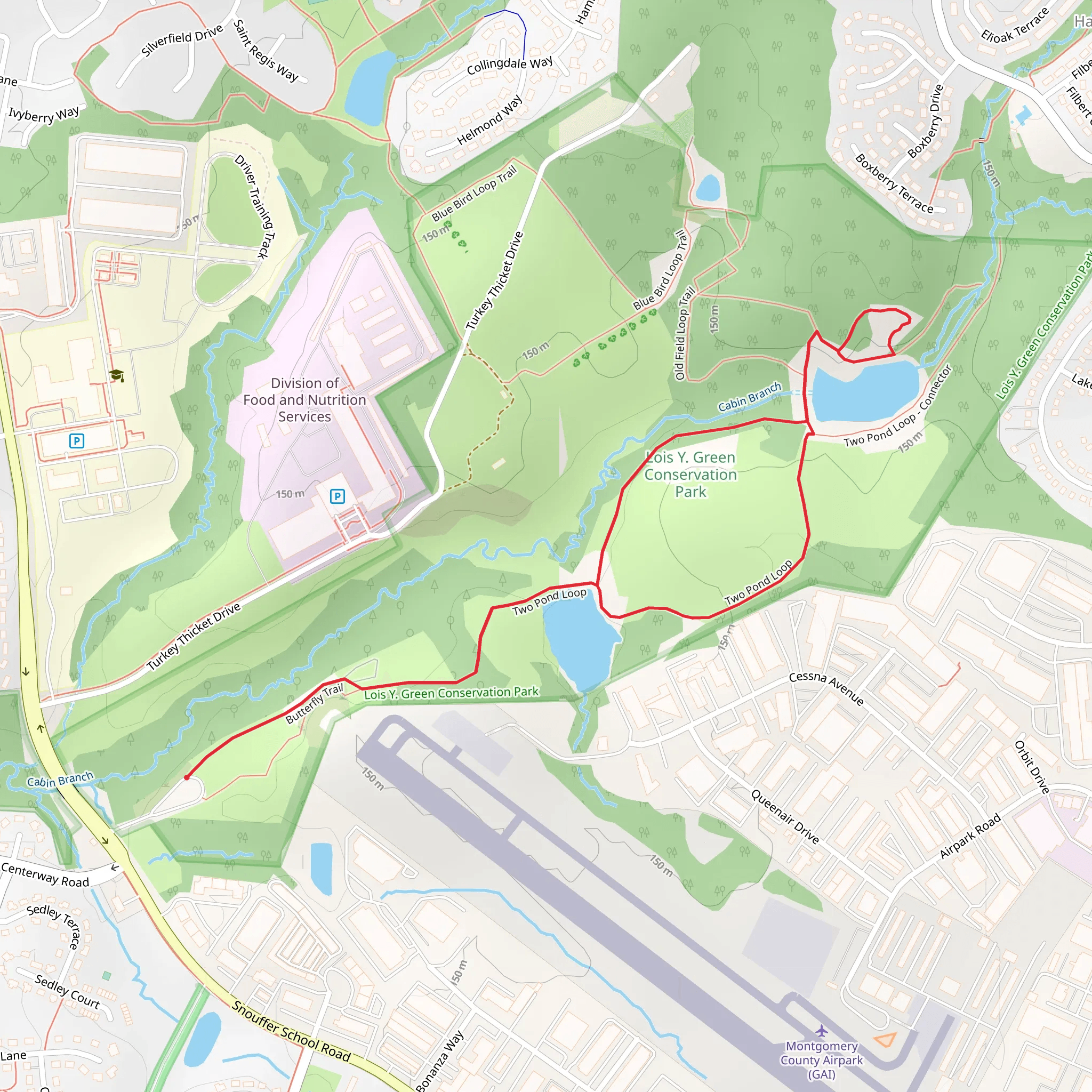 Butterfly Trail and Two Pond Loop mobile static map