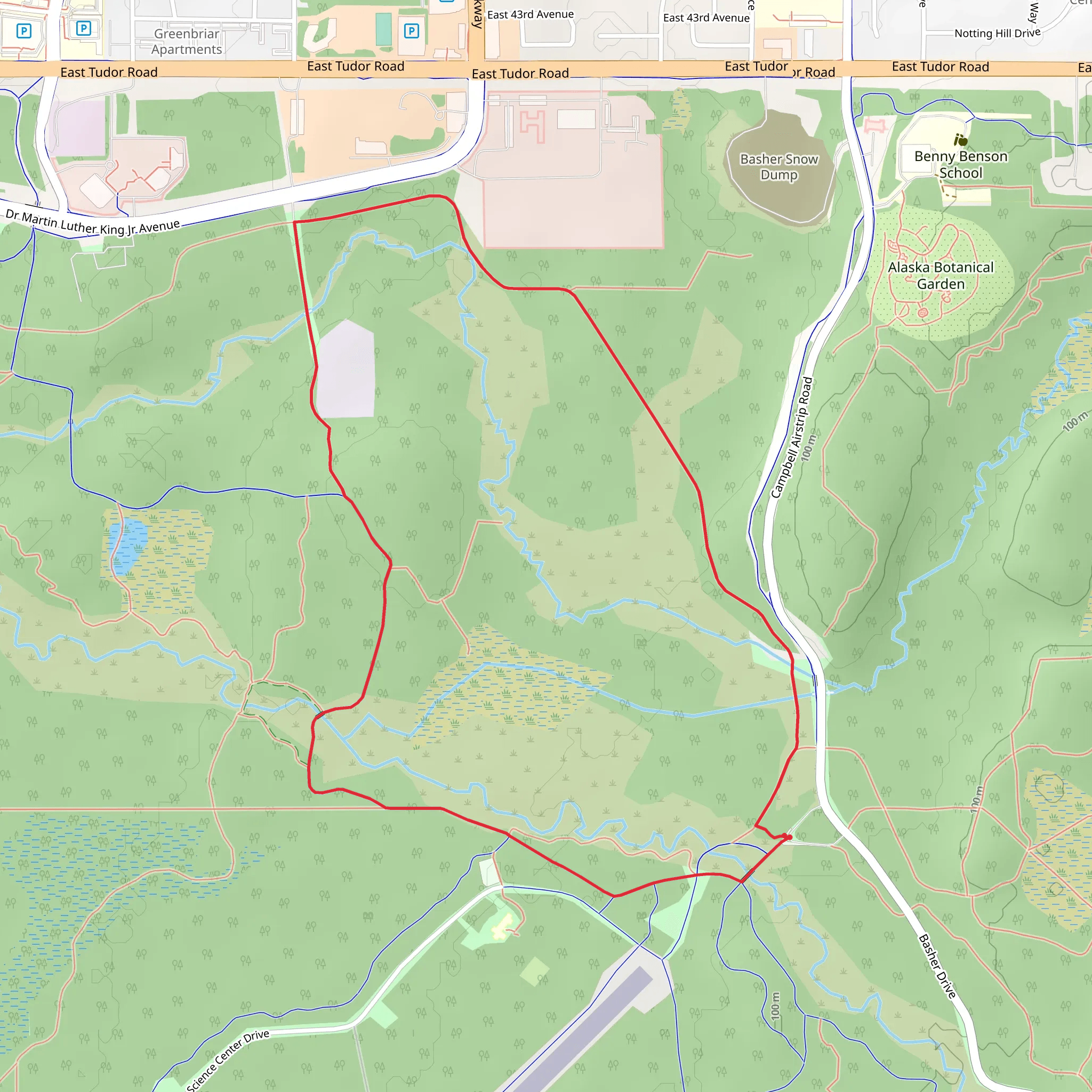 Tour of Anchorage and Dog Mushing Loop Trail mobile static map