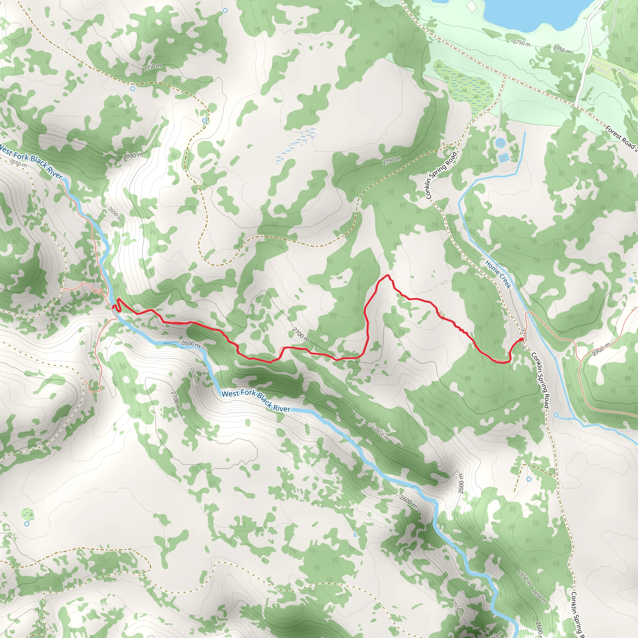 West Fork - BR Trail mobile static map