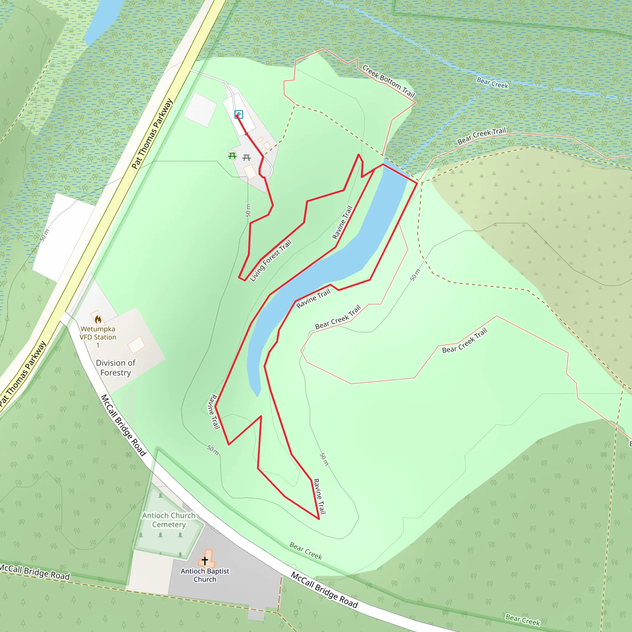Ravine and Living Forest Trail mobile static map