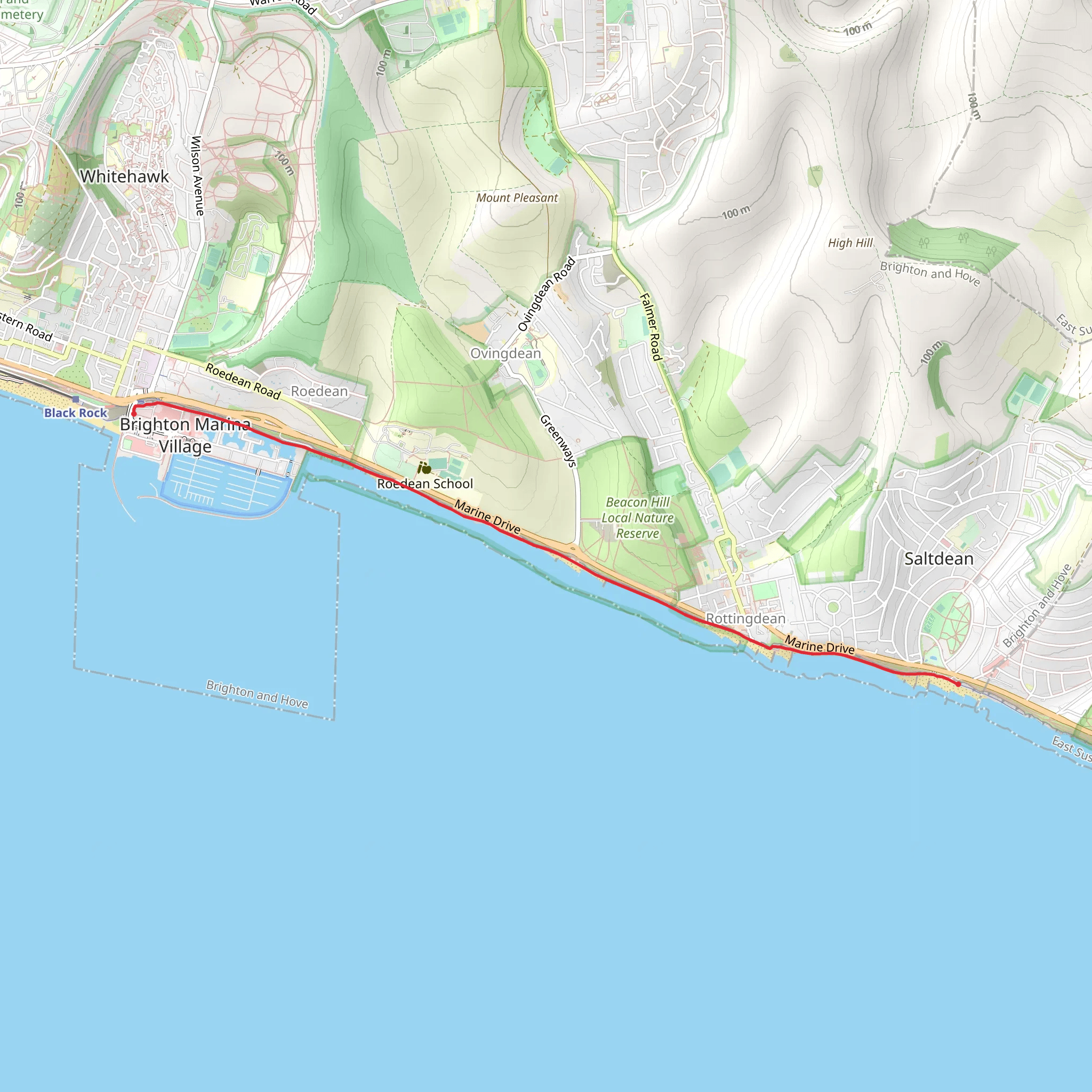 Undercliff Walk Brighton mobile static map