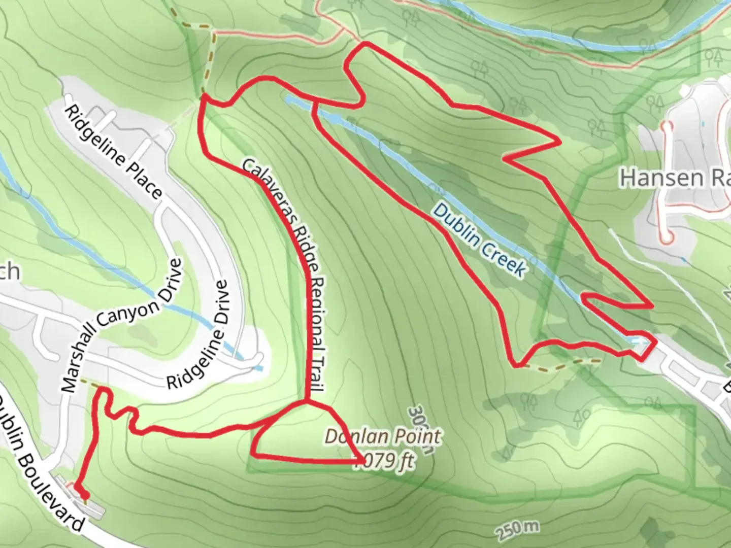 An image depicting the trail Donlan Point - Calaveras Ridge Regional Trail and its surrounding area.