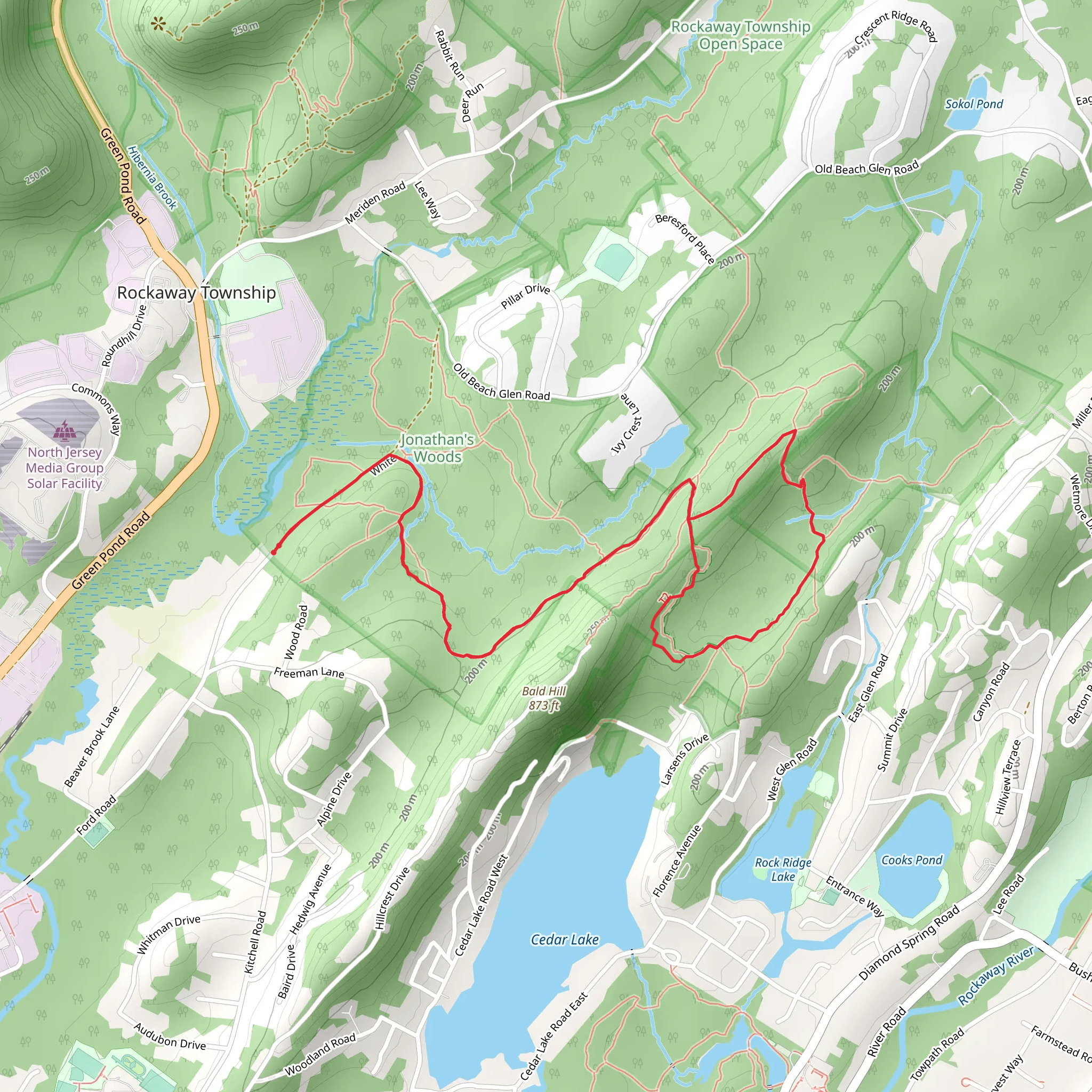 Ford Road and Little Bear Loop Trail mobile static map