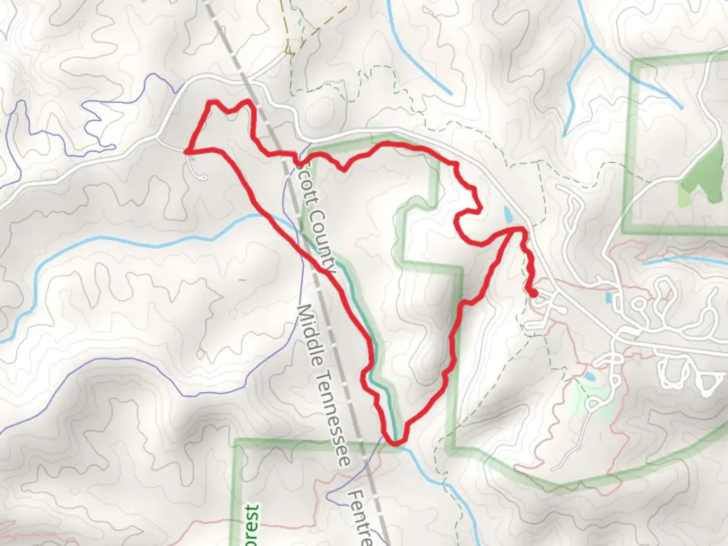 An image depicting the trail Bandy Creek Loop and its surrounding area.