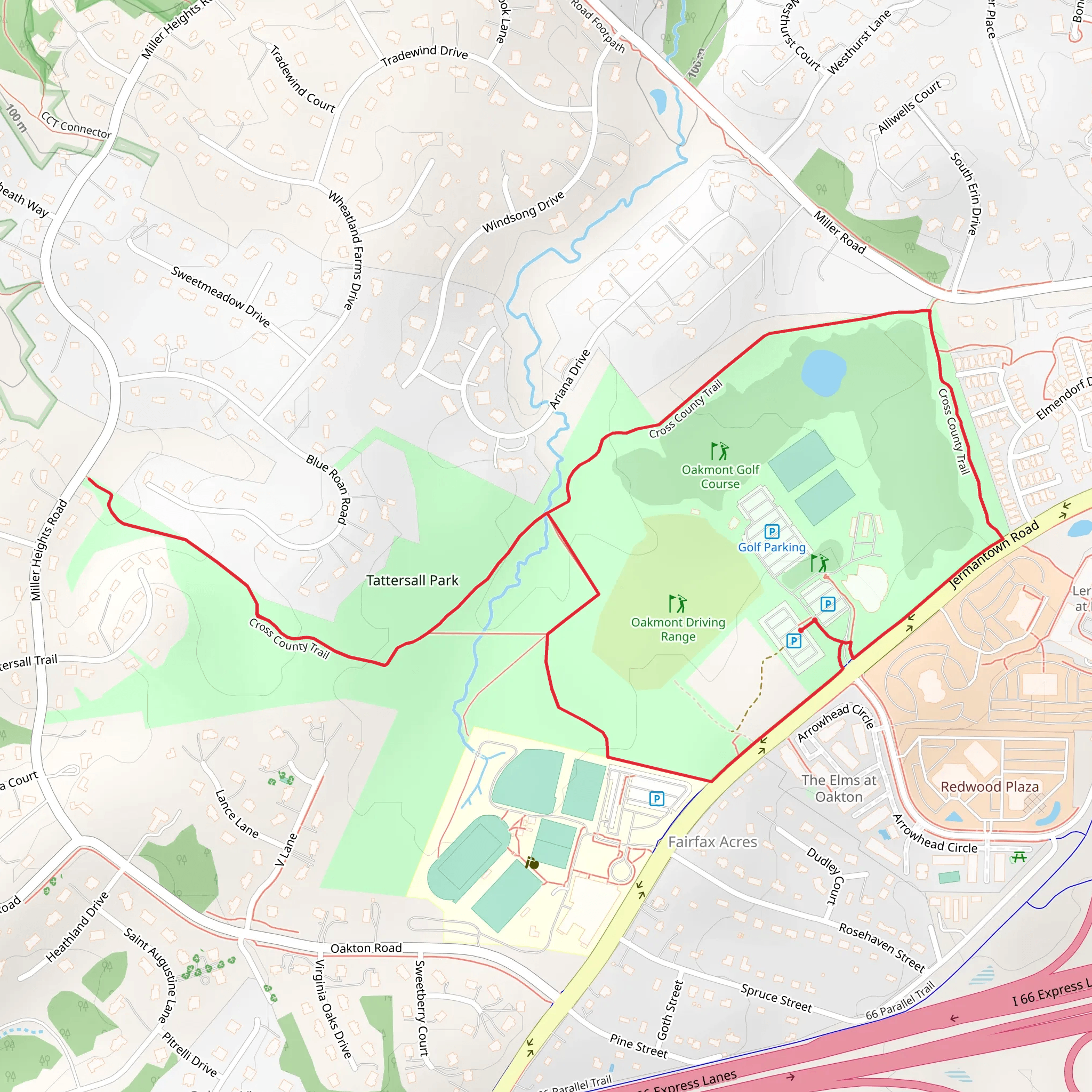 Oak Marr Park Loop mobile static map