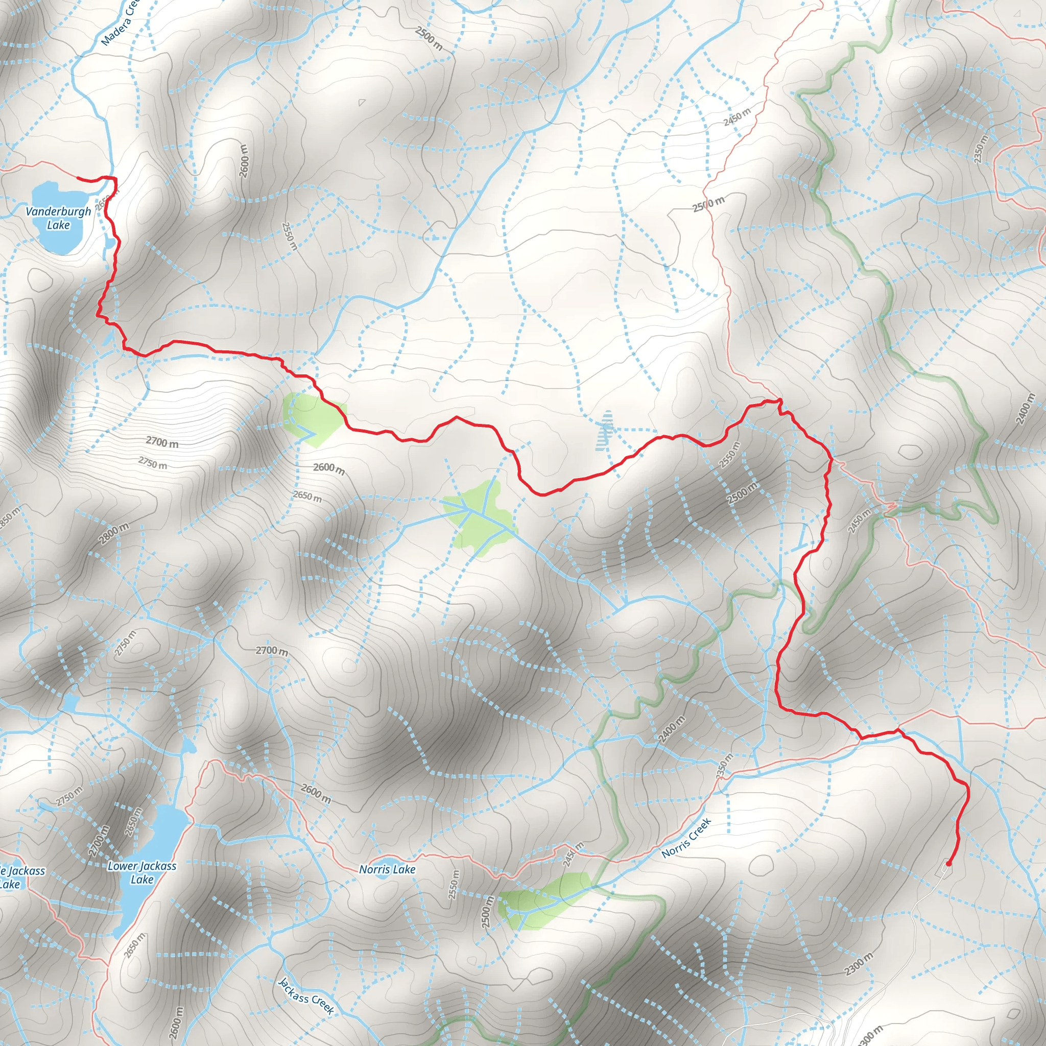 Vanderburgh Lake via Fernandez Access Trail mobile static map