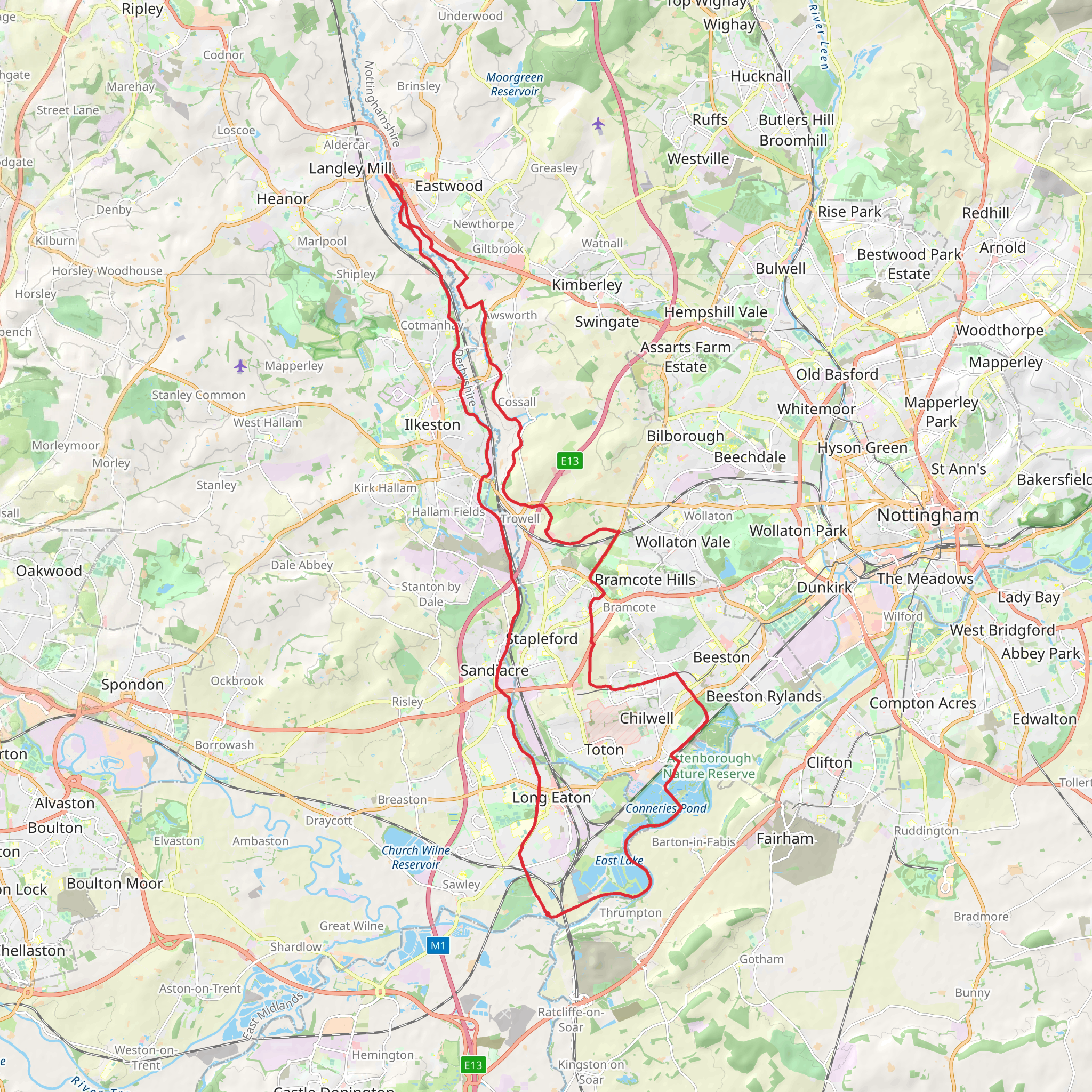 Erewash Valley Trail mobile static map
