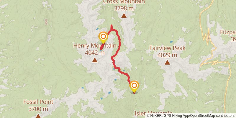 Henry Lake via South Lottis Trail stage 2 Map