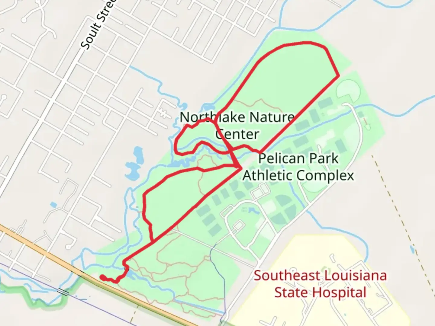 An image depicting the trail Northlake Nature Center Loop - Long and its surrounding area.