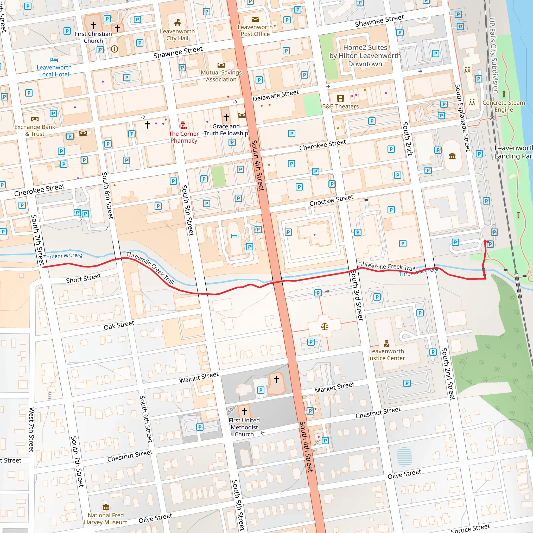 Threemile Creek Trail mobile static map