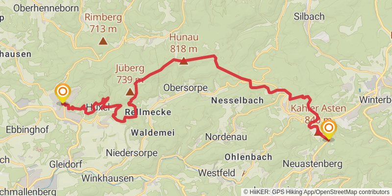Sauerland-Höhenflug Wanderweg stage 6 Map