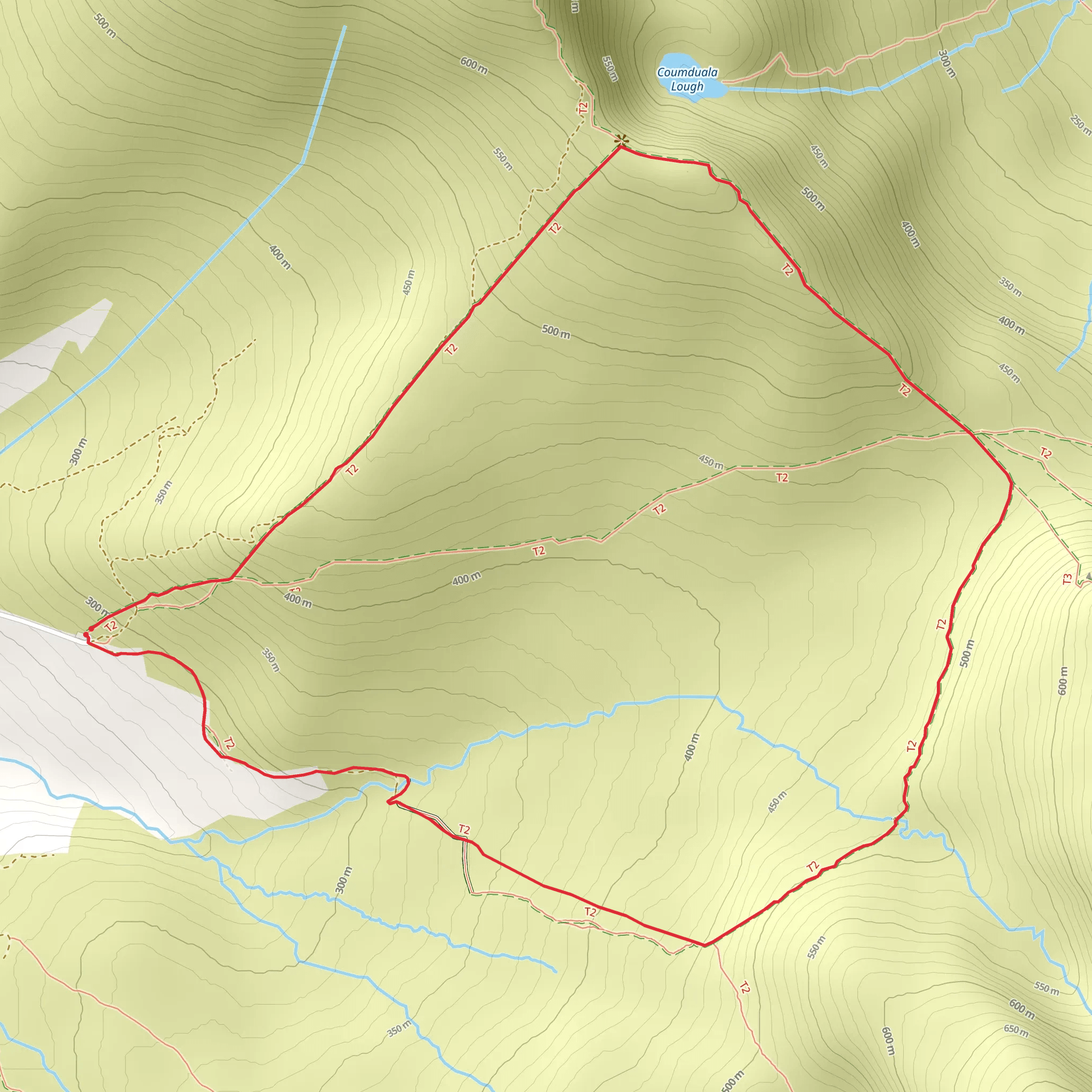 Nire Valley Trails - Coumduala Loop mobile static map