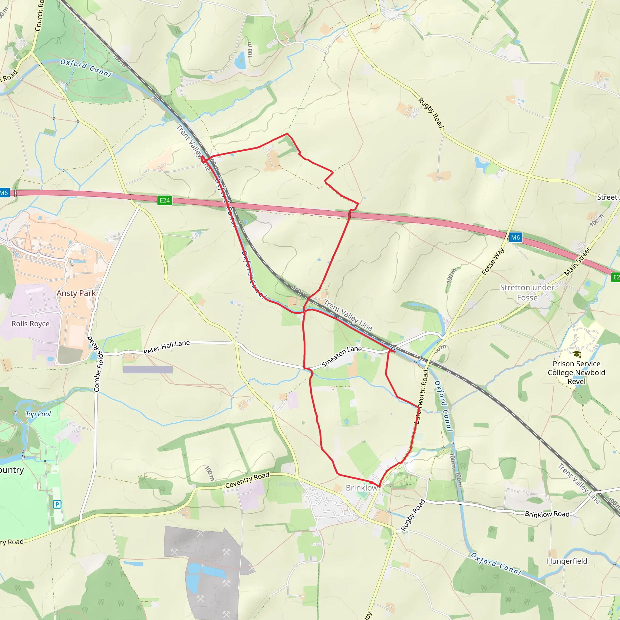 Brinklow Walk mobile static map