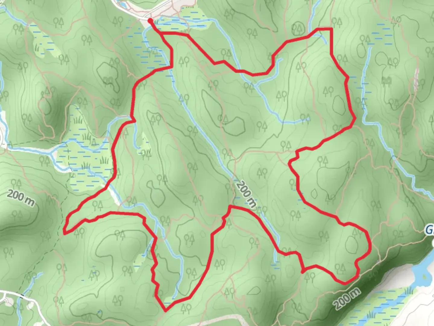 An image depicting the trail Ward Pound Ridge Reservation Loop and its surrounding area.