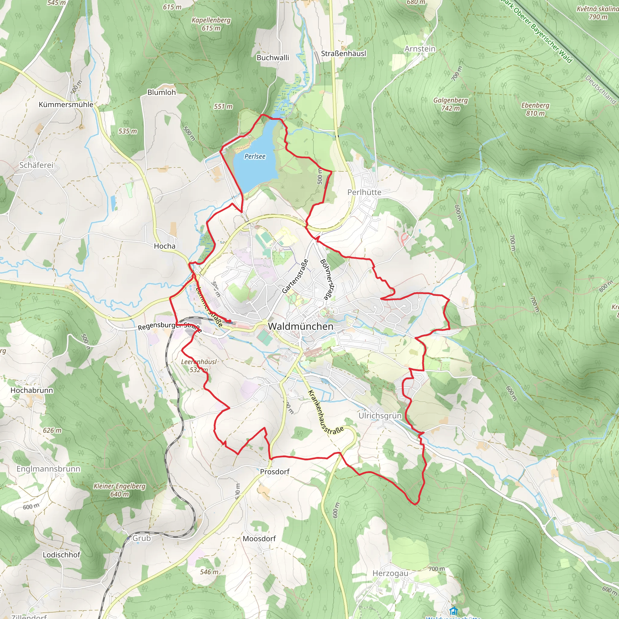 Waldmunchen Loop via Perlsee mobile static map