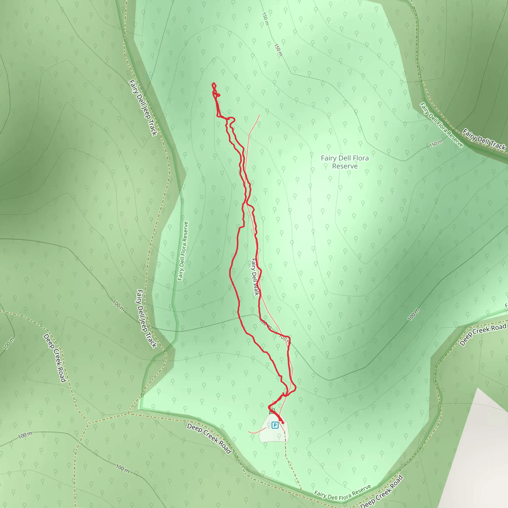 Fairy Dell Scenic Loop Trail mobile static map